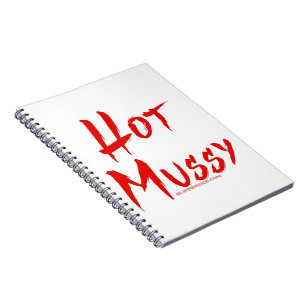 SlipperyJoe's hot mussy bold vivid red text brushs Notebook