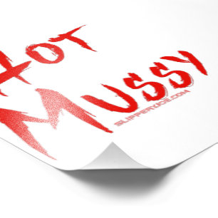 SlipperyJoe's hot mussy bold vivid red text brushs Photo Print