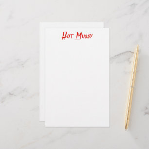 SlipperyJoe's hot mussy bold vivid red text brushs Stationery