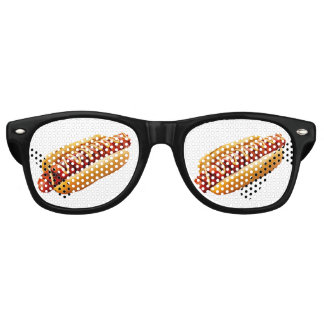 SlipperyJoe's Hotdog mustard sliced meat bun grill Retro Sunglasses