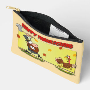 SlipperyJoe's humourous Thanksgiving theme funny c Accessory Pouch