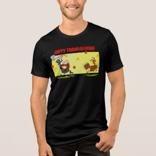 SlipperyJoe's humourous Thanksgiving theme funny c Tri-Blend Shirt