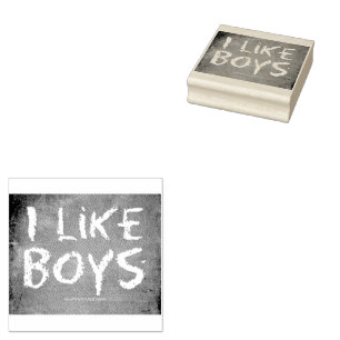 SlipperyJoe's I Like Boys dirty chalkboard dark te Rubber Stamp