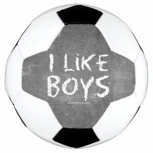 SlipperyJoe's I Like Boys dirty chalkboard dark te Soccer Ball