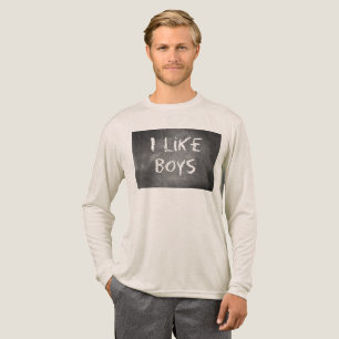 SlipperyJoe's I Like Boys dirty chalkboard dark te Tri-Blend Shirt