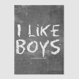 SlipperyJoe's I Like Boys dirty chalkboard dark te Vellum Invitations