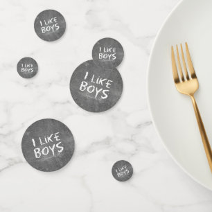 SlipperyJoe's I Like Boys dirty Chalkboard writing Confetti