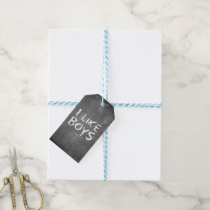 SlipperyJoe's I Like Boys dirty Chalkboard writing Gift Tags