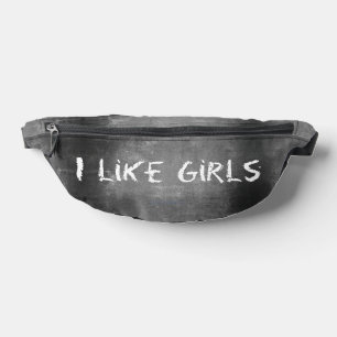 SlipperyJoe's I Like Girls dirty chalkboard dark t Bum Bags