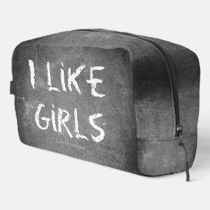SlipperyJoe's I Like Girls dirty chalkboard dark t Dopp Kit