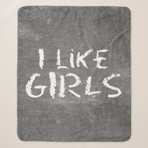 SlipperyJoe's I Like Girls dirty chalkboard dark t Sherpa Blanket