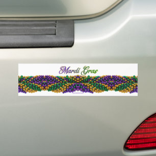 SlipperyJoe's iconic Mardi Gras–themed image elega Bumper Sticker