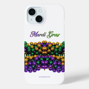 SlipperyJoe's iconic Mardi Gras–themed image elega iPhone 15 Case