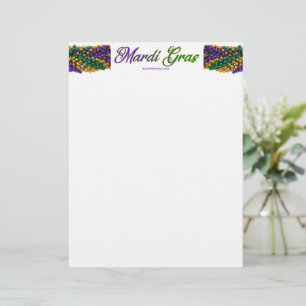 SlipperyJoe's iconic Mardi Gras–themed image elega Custom Letterhead
