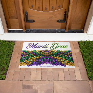 SlipperyJoe's iconic Mardi Gras–themed image elega Doormat