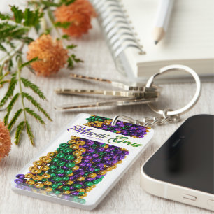 SlipperyJoe's iconic Mardi Gras–themed image elega Key Ring