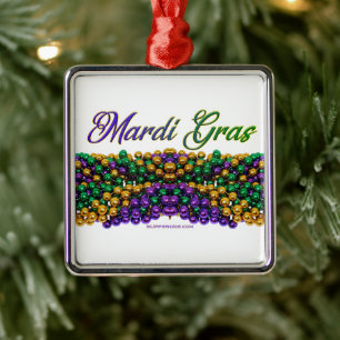 SlipperyJoe's iconic Mardi Gras–themed image elega Metal Tree Decoration