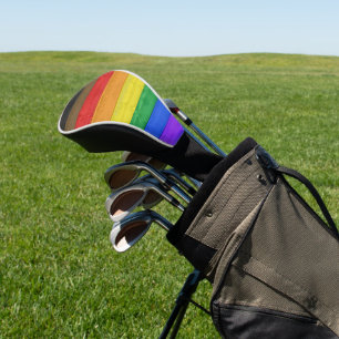 SlipperyJoe's Inclusive gay pride flag textured ru Golf Head Cover