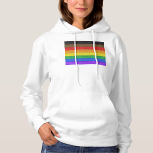 SlipperyJoe's Inclusive gay pride flag textured ru Hoodie