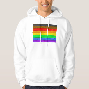 SlipperyJoe's Inclusive gay pride flag textured ru Hoodie
