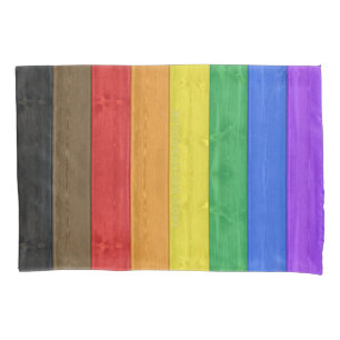SlipperyJoe's Inclusive gay pride flag textured ru Pillowcase