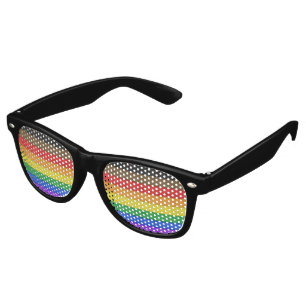 SlipperyJoe's Inclusive gay pride flag textured ru Retro Sunglasses