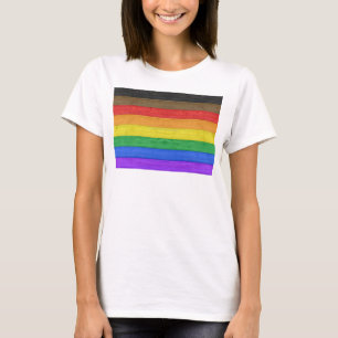 SlipperyJoe's Inclusive gay pride flag textured ru T-Shirt