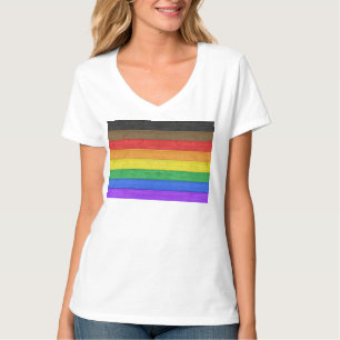 SlipperyJoe's Inclusive gay pride flag textured ru T-Shirt