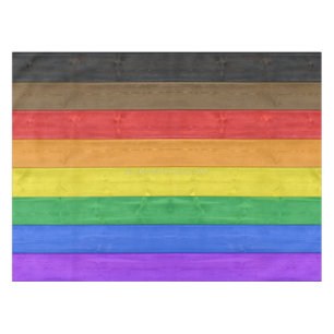 SlipperyJoe's Inclusive gay pride flag textured ru Tablecloth
