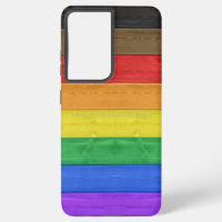 SlipperyJoe's inclusive gay pride flag wooden blac