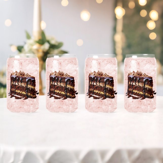SlipperyJoe's indulgent multi-layer chocolate cake Can Glass (Insitu (Wedding))