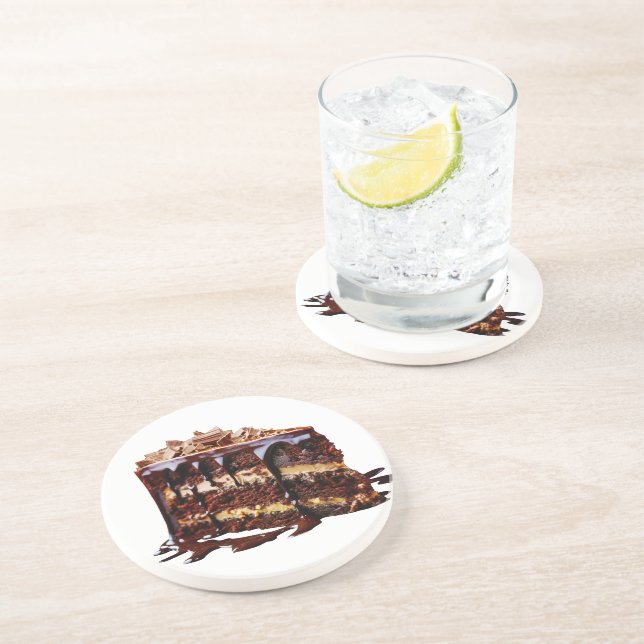SlipperyJoe's indulgent multi-layer chocolate cake Coaster (Side)