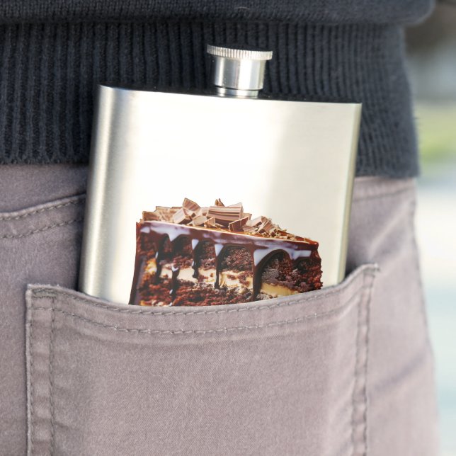 SlipperyJoe's indulgent multi-layer chocolate cake Hip Flask (In Situ)