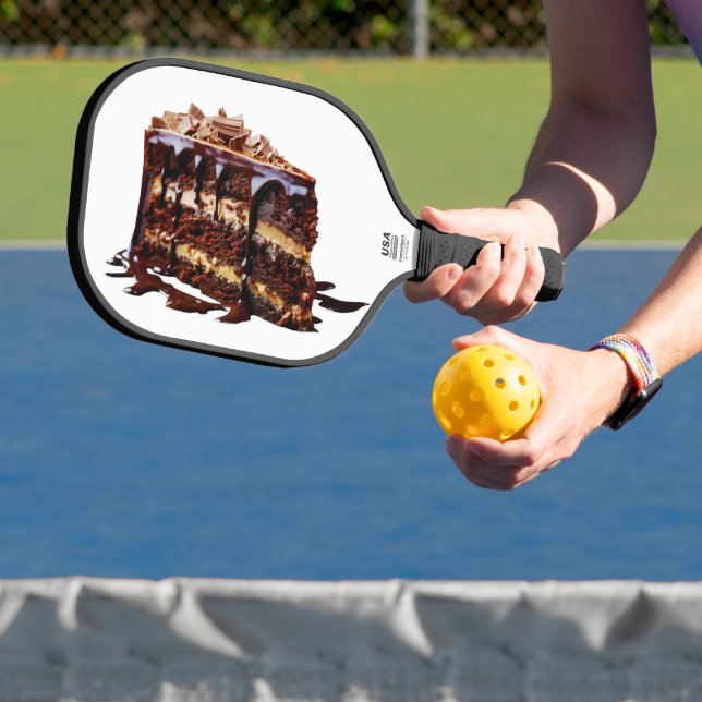 SlipperyJoe's indulgent multi-layer chocolate cake Pickleball Paddle (Insitu)