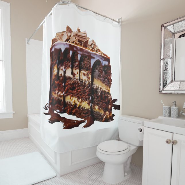 SlipperyJoe's indulgent multi-layer chocolate cake Shower Curtain (In Situ)