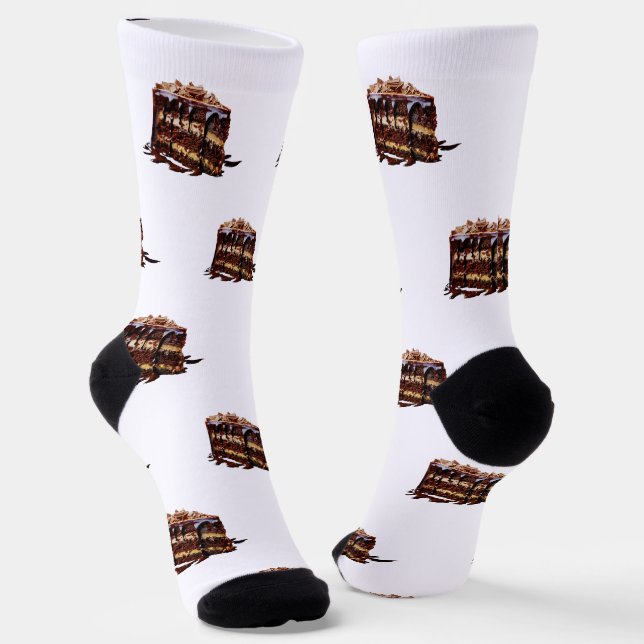 SlipperyJoe's indulgent multi-layer chocolate cake Socks (Angled)