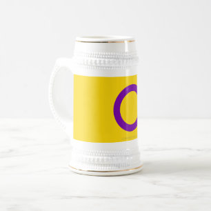 SlipperyJoe's Intersex Pride Flag gay gifts LGBTQI Beer Stein