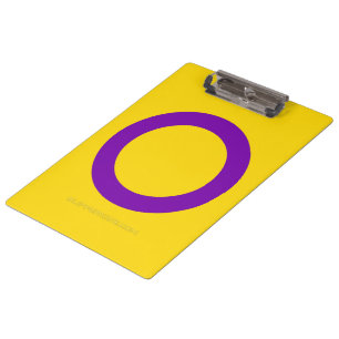 SlipperyJoe's Intersex Pride Flag gay gifts LGBTQI Clipboard