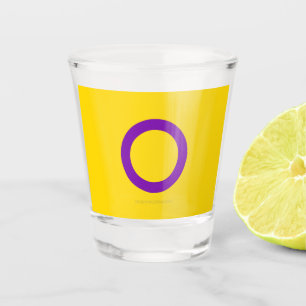 SlipperyJoe's Intersex Pride Flag gay gifts LGBTQI Shot Glass