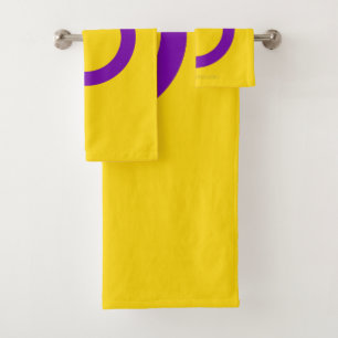 SlipperyJoe's Intersex pride flag yellow backgroun Bath Towel Set