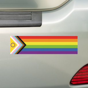SlipperyJoe's Intersex pride flag yellow backgroun Bumper Sticker