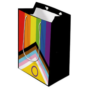SlipperyJoe's Intersex pride flag yellow backgroun Medium Gift Bag