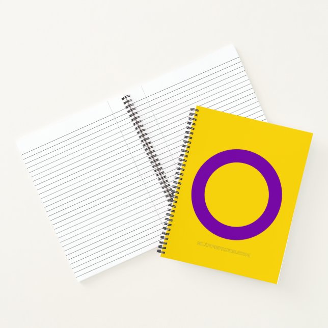 SlipperyJoe's Intersex pride flag yellow backgroun Notebook (Inside)