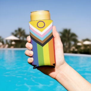 SlipperyJoe's Intersex pride flag yellow backgroun Seltzer Can Cooler