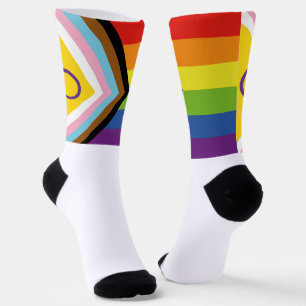 SlipperyJoe's Intersex pride flag yellow backgroun Socks