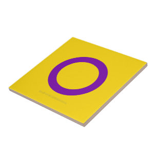 SlipperyJoe's Intersex pride flag yellow backgroun Tile