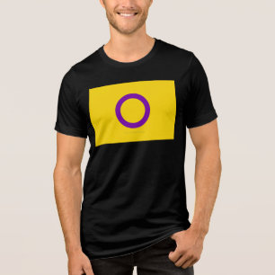 SlipperyJoe's Intersex pride flag yellow backgroun Tri-Blend Shirt