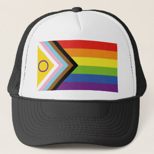 SlipperyJoe's Intersex pride flag yellow backgroun Trucker Hat