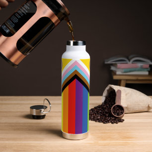 SlipperyJoe's Intersex pride flag yellow backgroun Water Bottle