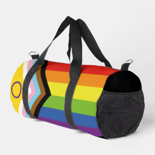 SlipperyJoe's Intersex Progress Pride Flag gay gif Duffle Bag